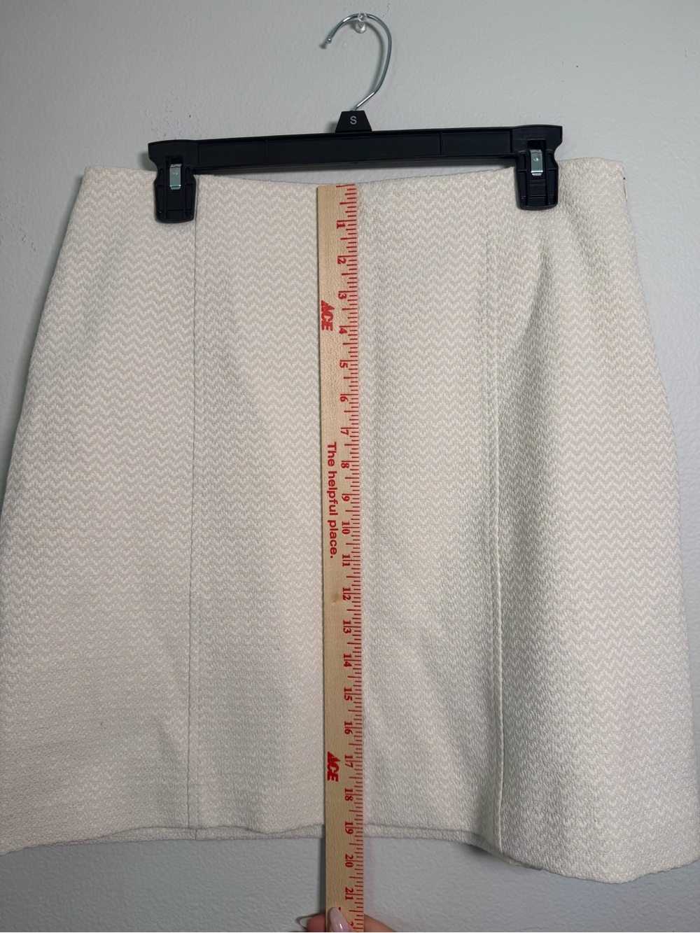 MM.LaFleur Cream Textured Chevron A-Line Skirt Size 12 Office Business Casual - Picture 8 of 12